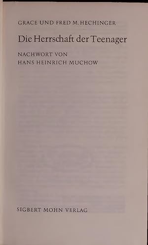 Seller image for Die Herrschaft der Teenager. for sale by Antiquariat Bookfarm