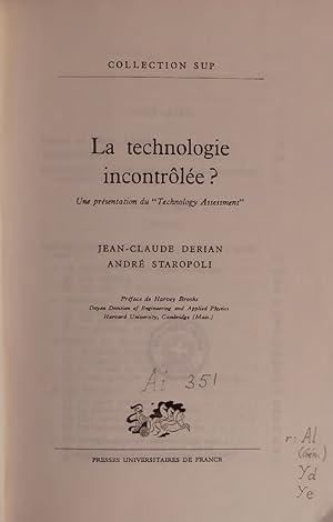 Seller image for La technologie incontrle?. for sale by Antiquariat Bookfarm