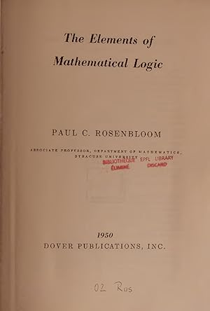 Immagine del venditore per The Elements of Mathematical Logic. venduto da Antiquariat Bookfarm