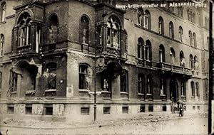 Foto Ansichtskarte / Postkarte Berlin, Straßenkämpfe 1919, Neue Artillerietreffer am Alexanderplatz