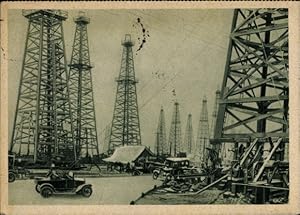 Ansichtskarte / Postkarte Bohrfeld, Erdölförderung, Bohrtürme