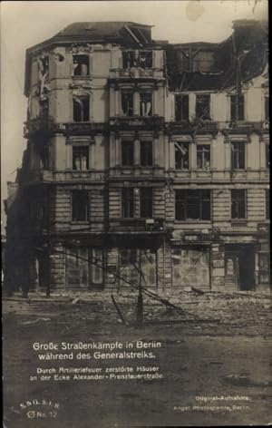 Ansichtskarte / Postkarte Berlin, Generalstreik 1919, Straßenkämpfe, Alexanderstraße, Prenzlauer ...
