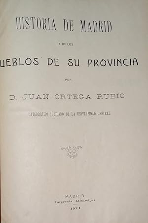 Bild des Verkufers fr Historia de Madrid y de los pueblos de su provincia (2 tomos en un volumen) . zum Verkauf von Librera Astarloa