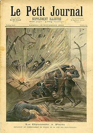 "LE PETIT JOURNAL N°104 du 19/11/1892" LA DYNAMITE À PARIS (Explosion au Commissariat de Police d...