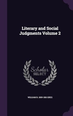 Image du vendeur pour Literary and Social Judgments Volume 2 mis en vente par moluna