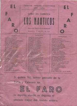 FIESTAS TIPICAS GADITANAS 1974. CORO EN CARROZA "LOS NAUTICOS"