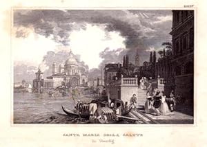 Imagen del vendedor de Santa Maria della Salute. Stahlstich aus Meyer`s Universum. a la venta por Antiquariat Heinz Tessin