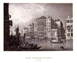 Seller image for Palast Barbarigo und Pisani in Venedig. Stahlstich aus Meyer`s Universum. for sale by Antiquariat Heinz Tessin