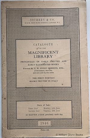Catalogue of the Magnificent Library Principally of Early Printed and Early Illustrated Books - B...