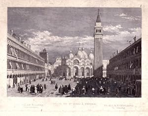 Imagen del vendedor de Place de St.Marc a Venise. Stahlstich. a la venta por Antiquariat Heinz Tessin