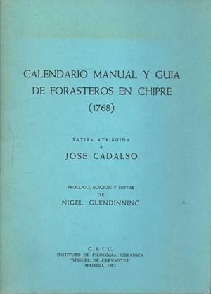 CALENDARIO MANUAL Y GUÍA DE FORASTEROS EN CHIPRE (1768).