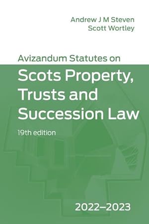 Bild des Verkufers fr Avizandum Statutes on the Scots Law of Property, Trusts & Succession: 2022-2023 zum Verkauf von moluna