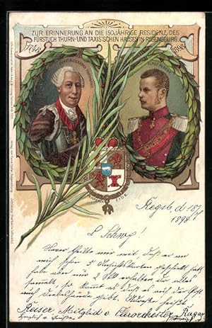 Lithographie Fürst Albert und Fürst Alexander Ferdinand von Thurn, Taxis