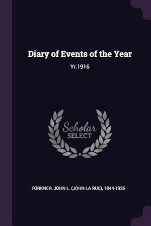 Bild des Verkufers fr DIARY OF EVENTS OF THE YEAR zum Verkauf von moluna