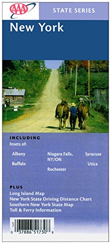 Seller image for New York: Including insets of Albany, Buffalo, Niagara Falls NY-ON, Rochester, Syracuse, Utica, plus Long Island map . toll & ferry information for sale by -OnTimeBooks-