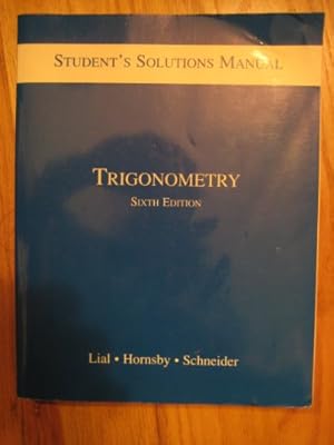 Immagine del venditore per Trigonometry: Student's Solutions Manual venduto da -OnTimeBooks-