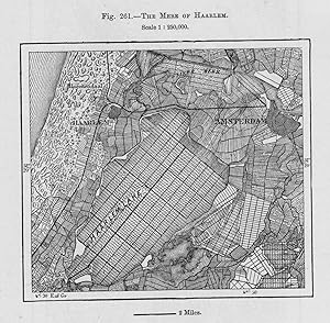 The Mere of Haarlem located southwest of Amsterdam,1882 1800s Antique Map