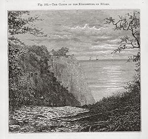 The Cliffs of the Konigsstuhl on the island of Regen in Germany ,1881 Antique Historical Print