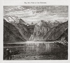 Konigssee lake in the southeastern part of Bavaria, Germany,1881 Antique Historical Print