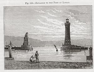 The port of Lindau on the eastern shore of Lake Constance (Bodensee) in Bavaria, Germany ,1881 An...
