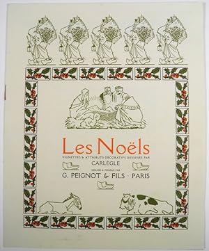 Les Noëls. Rare plaquette typographique publicitaire dont les vignettes & attributs décoratifs on...