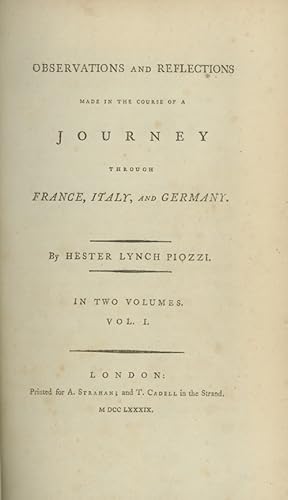 Observations and Reflections Made in the Course of a Journey through France, Italy, and Germany