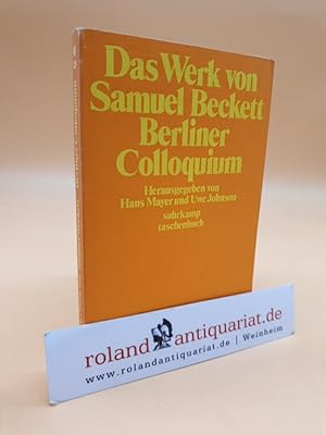 Bild des Verkufers fr Das Werk von Samuel Beckett. Berliner Colloquium. zum Verkauf von Roland Antiquariat UG haftungsbeschrnkt