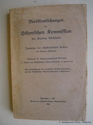 Image du vendeur pour Inventar des Archivs des Bischflichen Generalvikariats zu Paderborn. mis en vente par Antiquariat Hans-Jrgen Ketz