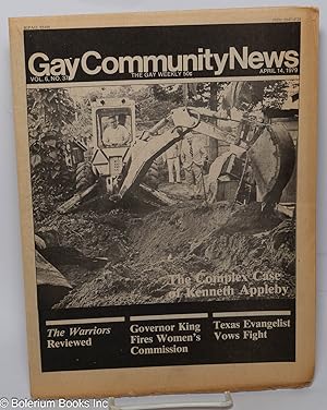 Seller image for GCN: Gay Community News; the gay weekly; vol. 6, #37, April 14, 1979: The Complex Case of Kenneth Appley for sale by Bolerium Books Inc.