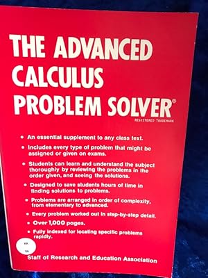 Bild des Verkufers fr Advanced Calculus Problem Solver: A Complete Solution Guide to Any Textbook (Rea's Problem Solvers) zum Verkauf von Antiquariat Jochen Mohr -Books and Mohr-