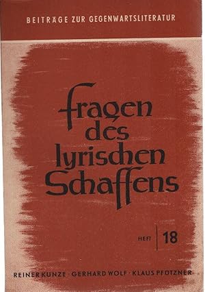 Beiträge zur Gegenwartsliteratur; Teil: Jg. 1960, H. 18., Fragen des lyrischen Schaffens. [[Von] ...