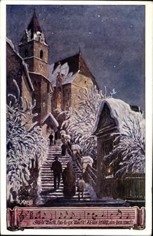 Bild des Verkufers fr Lied Knstler Ansichtskarte / Postkarte Kargl, Stille Nacht, heilige Nacht, Deutscher Schulverein Nr. 1956 zum Verkauf von akpool GmbH