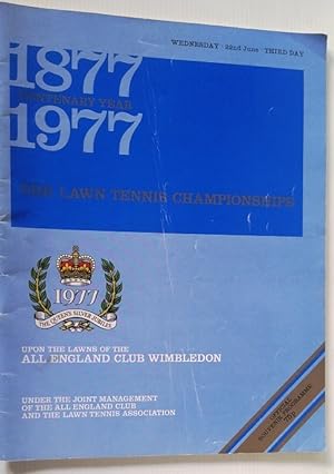 Imagen del vendedor de The Lawn Tennis Championships 1977 All England Club Wimbledon Wednesday 22nd June third day Official Souvenir Programme a la venta por Your Book Soon