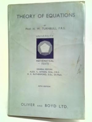Imagen del vendedor de Theory Of Equations a la venta por World of Rare Books