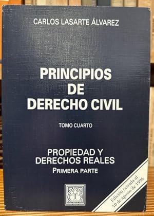 Imagen del vendedor de PRINCIPIOS DE DERECHO CIVIL. Tomo cuarto. PROPIEDAD Y DERECHOS REALES (Primera parte) a la venta por Fbula Libros (Librera Jimnez-Bravo)