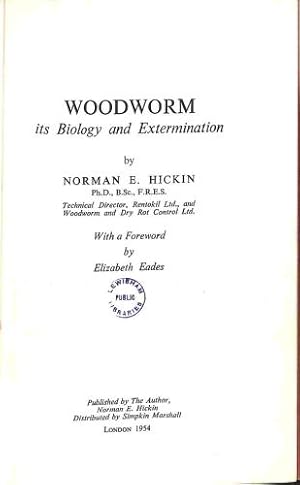 Image du vendeur pour Woodworm: Its biology and extermination mis en vente par WeBuyBooks