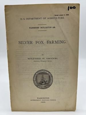 Bild des Verkufers fr 1908 USDA Farmers Bulletin 328 Silver Fox Farming by Wilfred H. Osgood, Rare zum Verkauf von Dean Family Enterprise