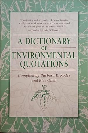 Seller image for A DICTIONARY OF ENVIRONMENTAL QUOTATIONS. for sale by Livraria Castro e Silva
