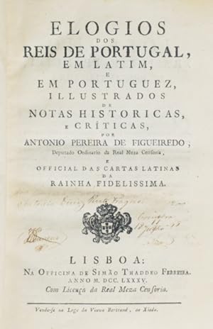 Image du vendeur pour ELOGIOS DOS REIS DE PORTUGAL, ELOGIA REGUM LUSITANORUM mis en vente par Livraria Castro e Silva