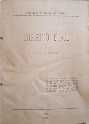 DIREITO CIVIL, TEORIA GERAL. [EDIÇÃO 1972. 2 VOLUMES]