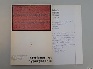 Seller image for Lettrisme et hypergraphie *with SIGNED letter* for sale by Klondyke