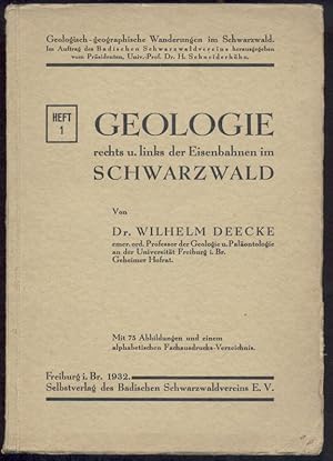 Bild des Verkufers fr Geologisch-geographische Wanderungen im Schwarzwald. Heft 1: Geologie rechts und links der Eisenbahnen im Schwarzwald. zum Verkauf von Antiquariat Kaner & Kaner GbR