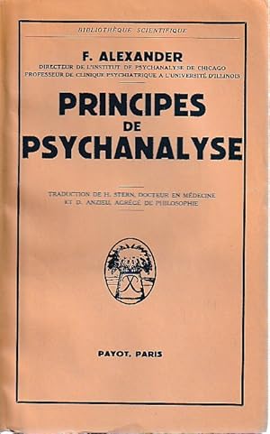 Seller image for Principes de psychanalyse, for sale by L'Odeur du Book