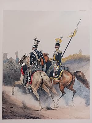 Seller image for RUSSIE GRAVURE UNIFORME LANCIER REGIMENT ARKHANGLE NASSAU ECKERT MONTEN E10 for sale by Librairie RAIMOND