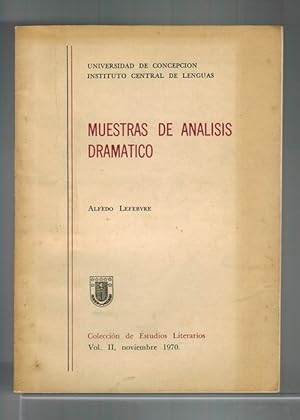 Seller image for Muestras de anlisis dramtico. "El s de las nias" de Moratn. "El caballero de Olmedo" de Lope de Vega. for sale by La Librera, Iberoamerikan. Buchhandlung