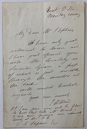 E.M. Ward Autograph Letters Signed (2) circa 1860's