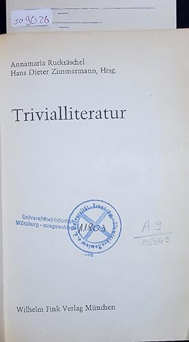 Bild des Verkufers fr Trivialliteratur. zum Verkauf von Antiquariat Bookfarm