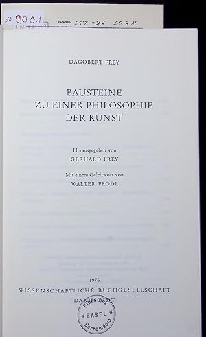 Imagen del vendedor de BAUSTEINE ZU EINER PHILOSOPHIE DER KUNST. a la venta por Antiquariat Bookfarm