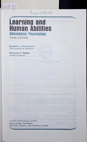 Seller image for Learning and Human Abilities. Educational Psychology for sale by Antiquariat Bookfarm