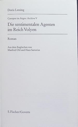 Seller image for Canopus im Argos: Archive V. Die sentimentalen Agenten im Reich Volyen. Roman. for sale by Antiquariat Bookfarm